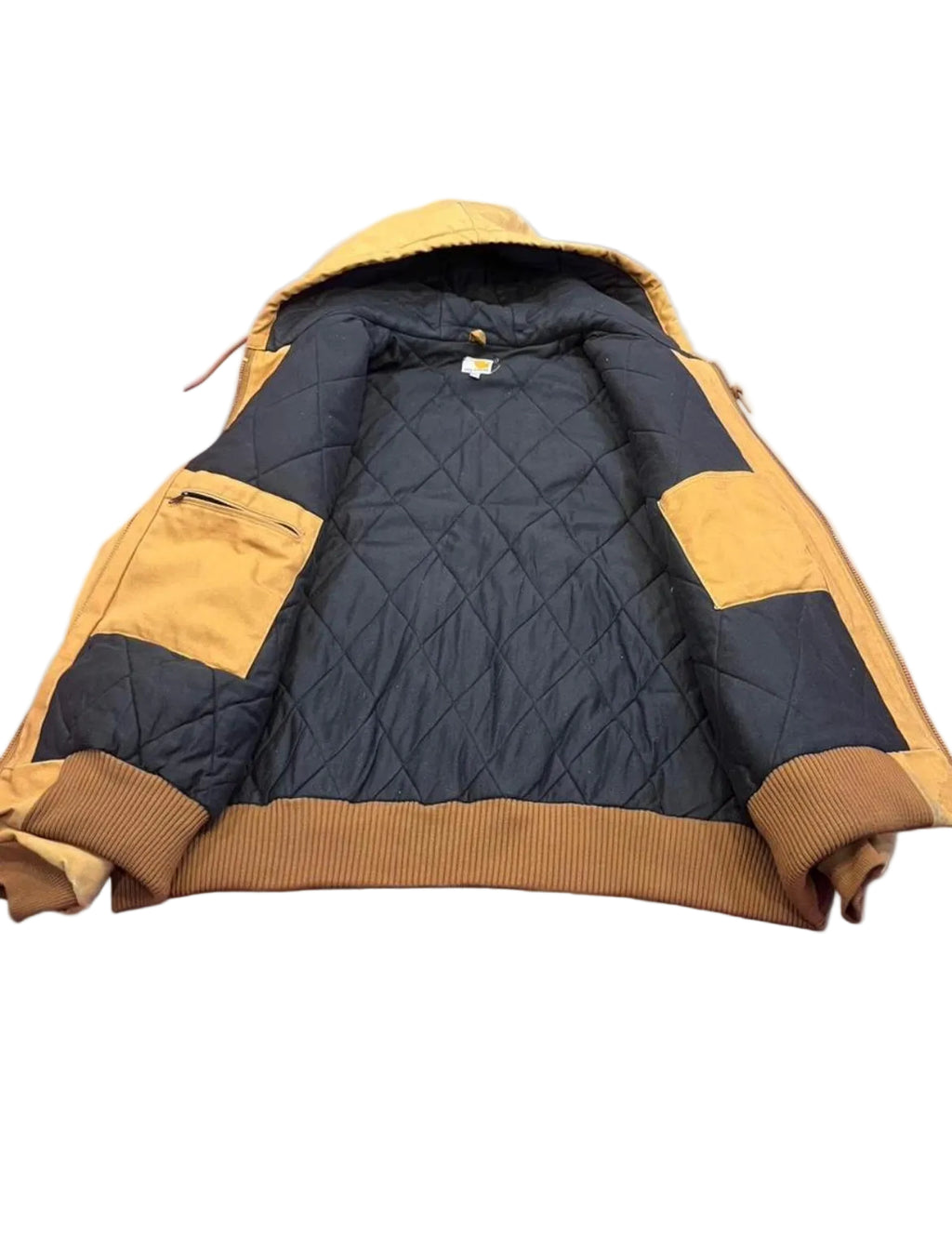 Carhartt J140 BRN Quilted Flannel-Lined Firm Duck Active Jacket