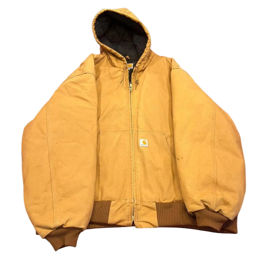 Carhartt J140 BRN Quilted Flannel-Lined Firm Duck Active Jacket