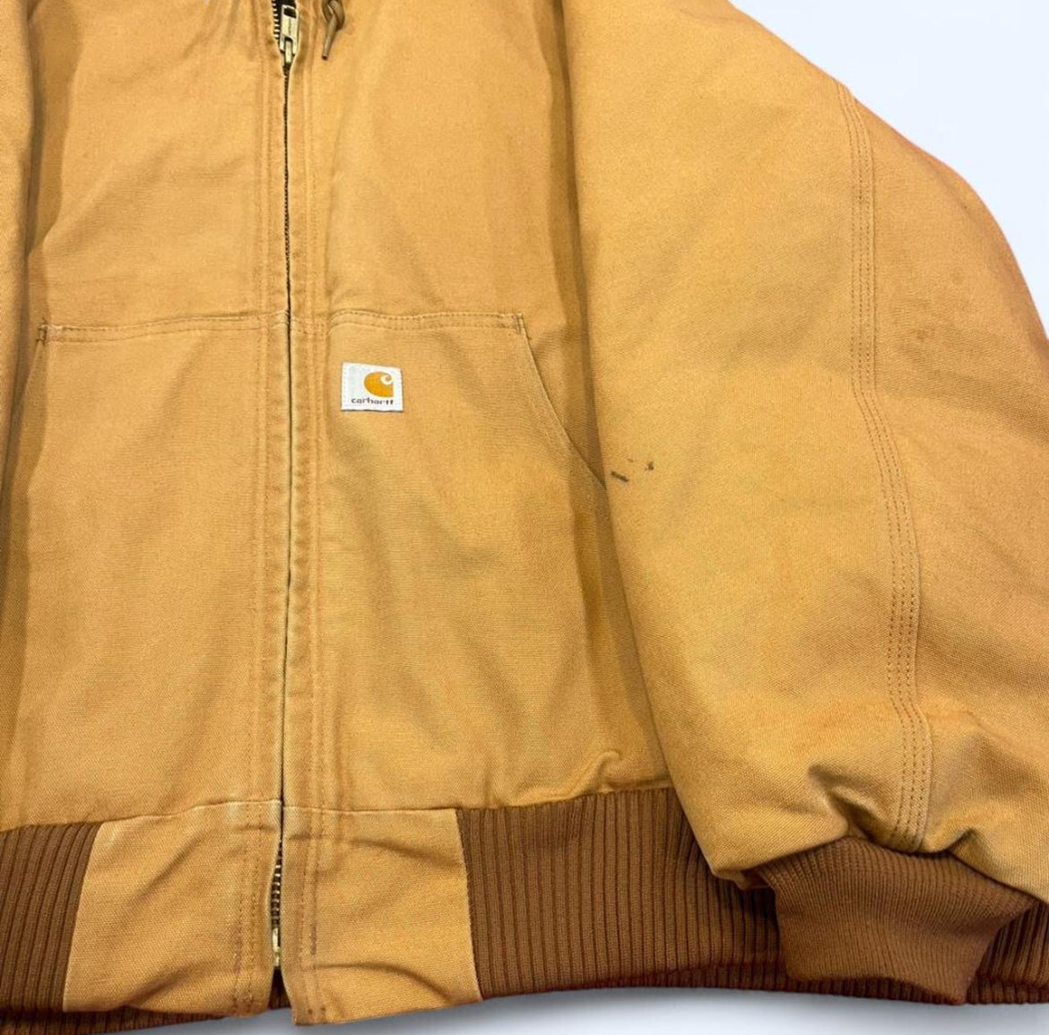 Carhartt J140 BRN Quilted Flannel-Lined Firm Duck Active Jacket