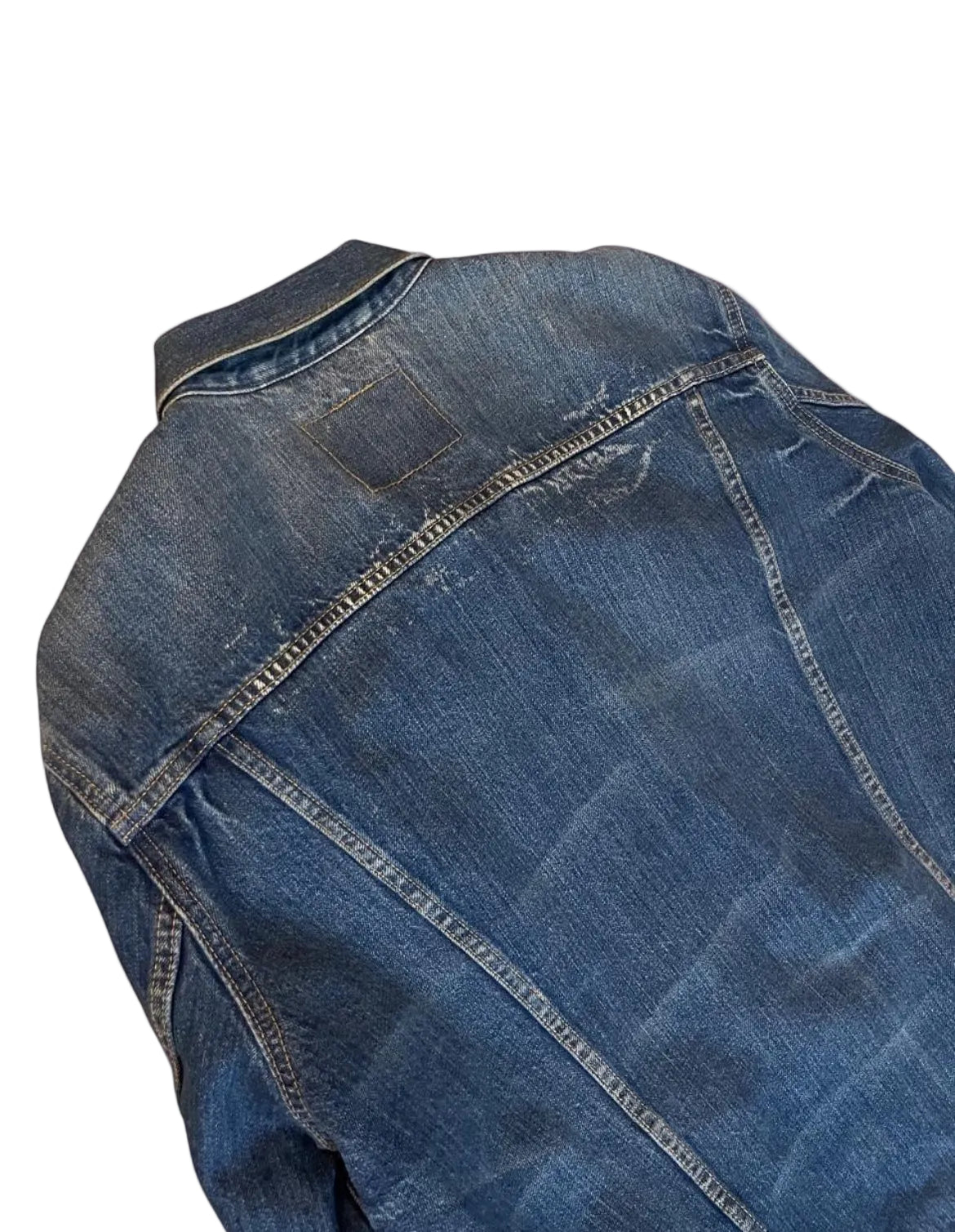 Levi's 72334 Denim Trucker Jacket XXL Distressed Faded Blue Jean