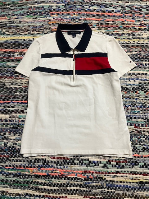 Tommy Jeans Tommy Hilfiger Big Flag White Quarter Zip