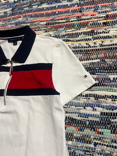 Tommy Jeans Tommy Hilfiger Big Flag White Quarter Zip