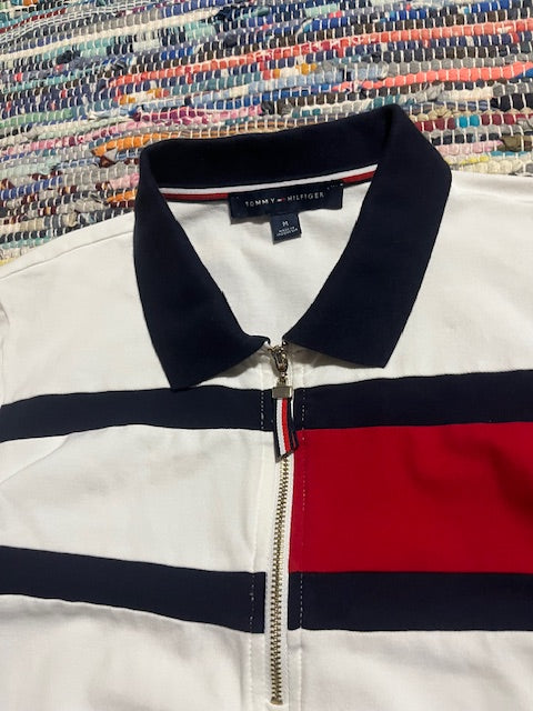 Tommy Jeans Tommy Hilfiger Big Flag White Quarter Zip