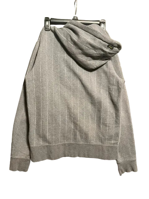 Vintage Y2K Split Skateboard Co. Pinstripe Quilted Full-zip Hoodie Grey Large